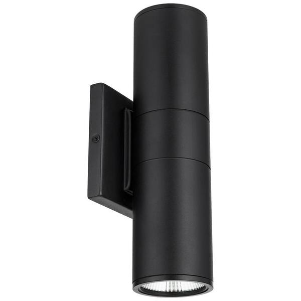 Sunlite Black Aluminum LED Outdoor Wall Cylinder Light ETL Listed ENERGY STAR Certified Light Fixture Daylight (5000K)
