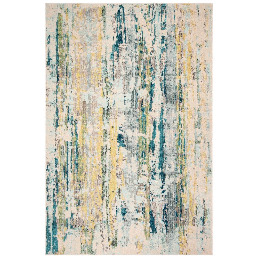 Multicolor Abstract Washable Synthetic 8' x 10' Area Rug
