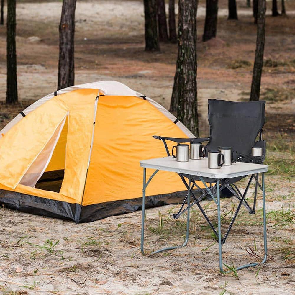 1-Piece Portable Lightweight Folding Oxford Cloth Camping Chair with Net Po