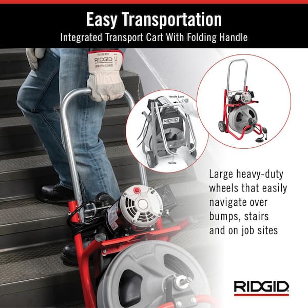 Ridgid Part # 36013 - Ridgid K-45-1 Drain Cleaning Snake Auger Machine With  C-1 5/16 In. X 25 Ft. Inner Core Cable, Gloves + Carrying Case - Drain  Cleaning Machines - Home Depot Pro