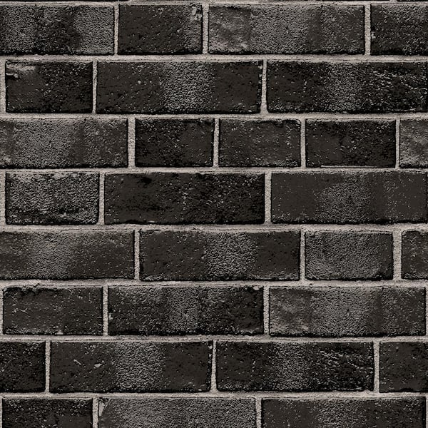 Tempaper Brick Ebony Peel and Stick Wallpaper Sample