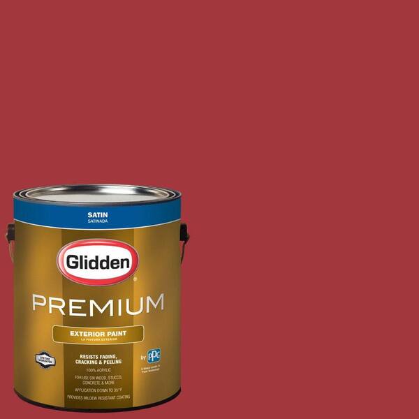 Glidden Premium 1-gal. #HDGR40D Rapture Red Satin Latex Exterior Paint ...