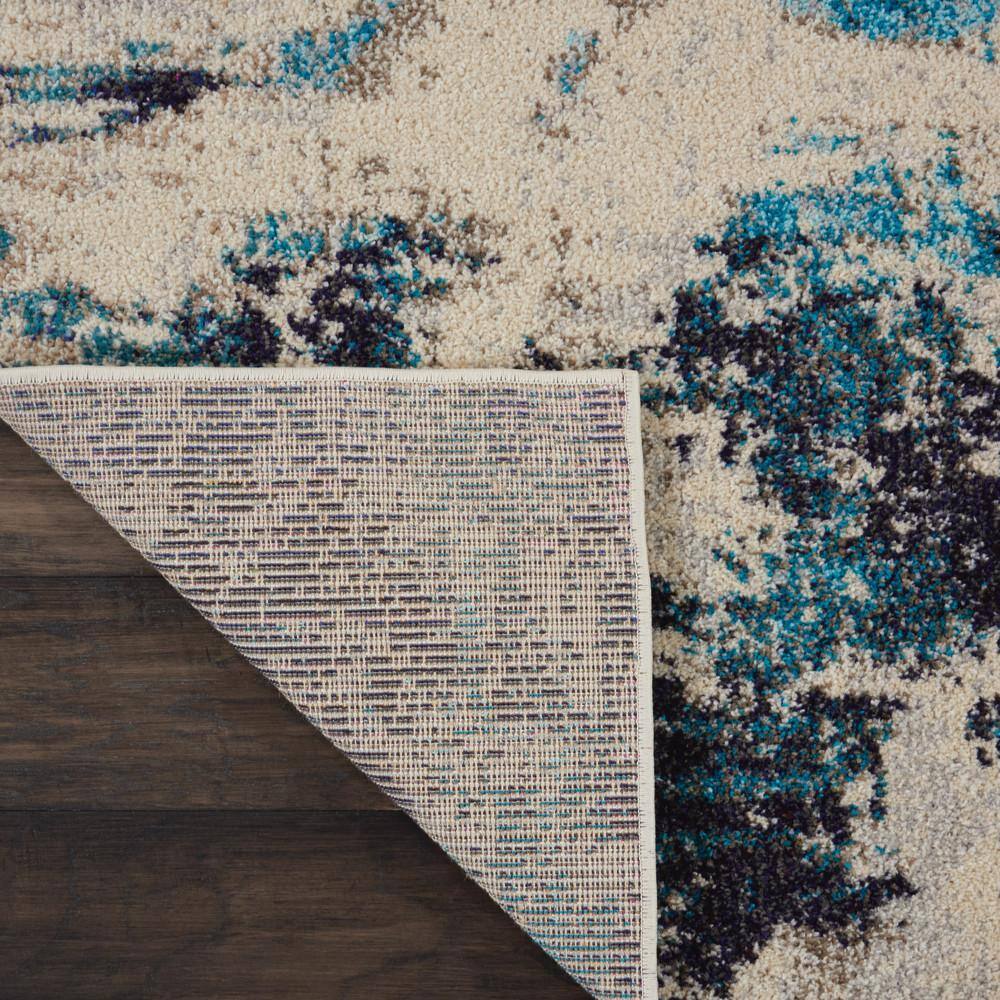 Hand-knotted Blue and White Abstract Medium Rug