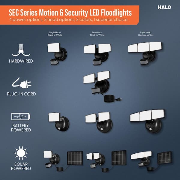 HALO Next Gen Hardwired LED Security Floodlight, 3 Head w/ Motion