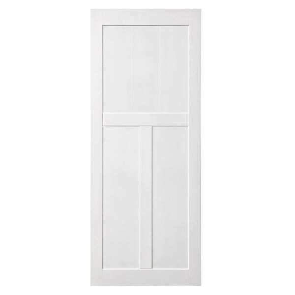 WEGATE 28 in. x 80 in. White Primed T Style Solid Core Wood Interior Slab Door, MDF, Barn Door Slab
