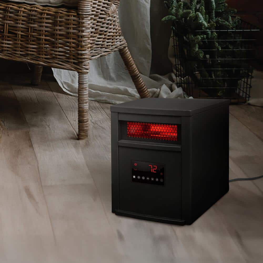 16-Inch Black Steel Infrared Heater with LED Display