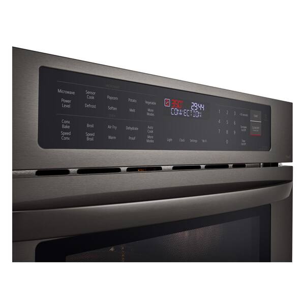 LG 30 in. Width 1.7 cu. Ft. Smart Black Stainless Steel Built-In