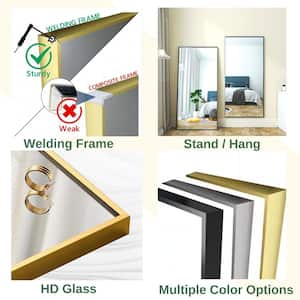 36 in. W x 72 in. H Gold Aluminum Rectangle Framed Tempered Glass Wall-Mounted Full Mirror