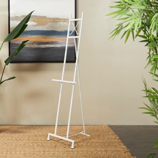 Litton Lane White Metal Easel 043836 - The Home Depot
