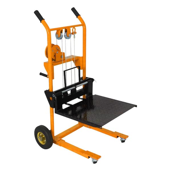 330 lbs. 40.5 in. Max Lift Mini Type Hand Pallet Stacker Manual Stacker with Fixed Legs and Platform