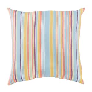 18 in. x 18 in. Ottoman Stripe Outdoor Throw pillow