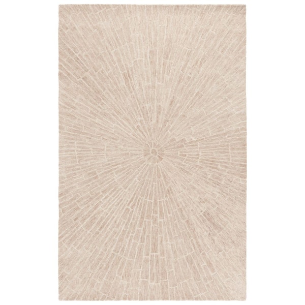 Marquee 9 ft. x 12 ft. Light Green/Beige Radial Abstract Area Rug