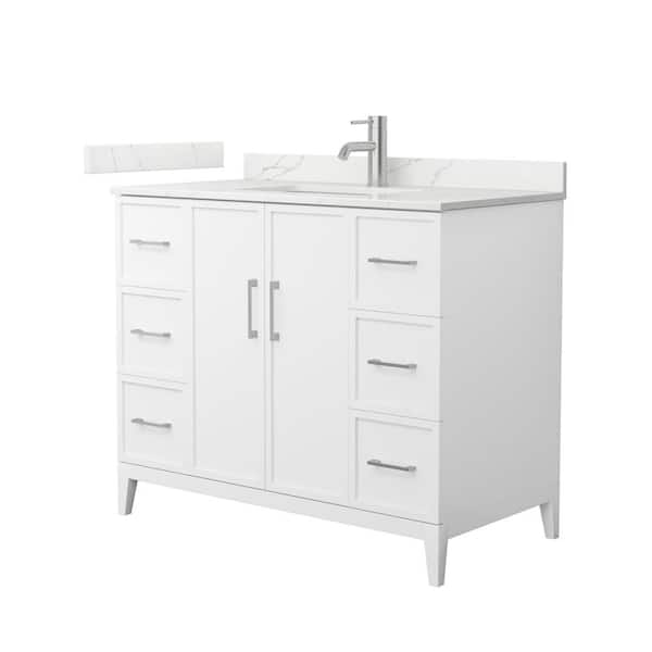 Elan 42 in. W x 22 in. D x 35 in. H Single Bath Vanity in White with Giotto Quartz Top