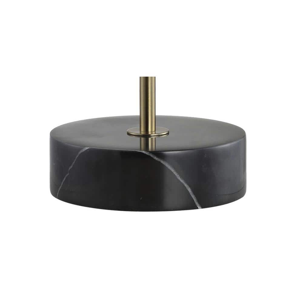 Chelsea 60" Brass and Black Metal Floor Lamp with Marble Base