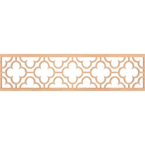 Ekena Millwork Chicago Fretwork 0.25 in. D x 47 in. W x 12 in. L Hickory Wood Panel Moulding