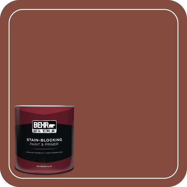BEHR ULTRA 1 qt. #S160-7 Red Chipotle Flat Exterior Paint & Primer