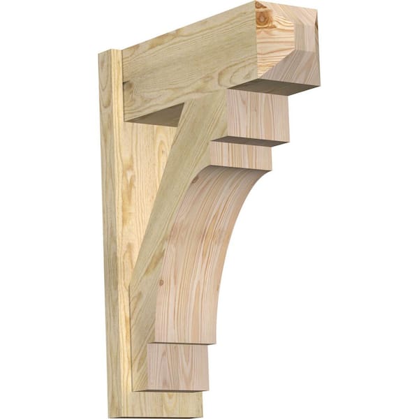 Ekena Millwork 8 in. x 30 in. x 22 in. Douglas Fir Merced Craftsman Rough Sawn Outlooker