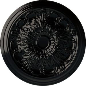 20 in. x 1-1/2 in. Damon Urethane Ceiling Medallion (Fits Canopies upto 3-3/8 in.), Black Pearl