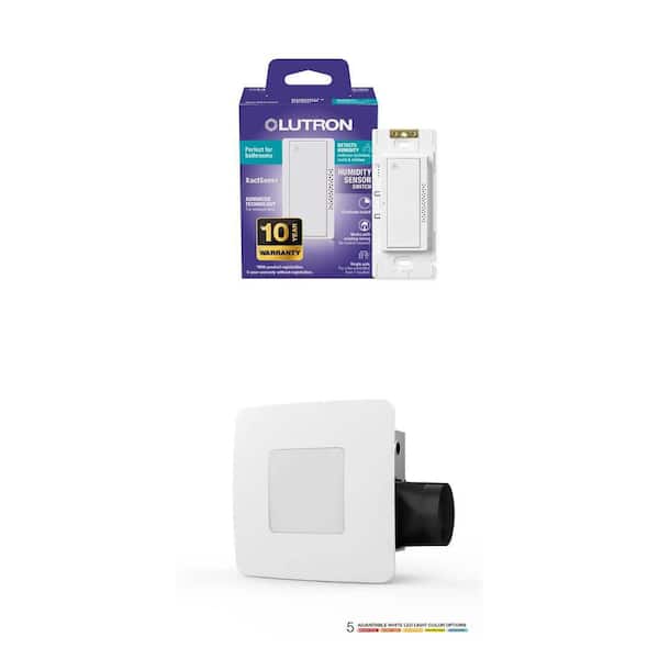 XactSense Humidity Sensor Switch (MS-HS3-WH) and 80 CFM Bathroom Exhaust Fan with LED Lighting Combo