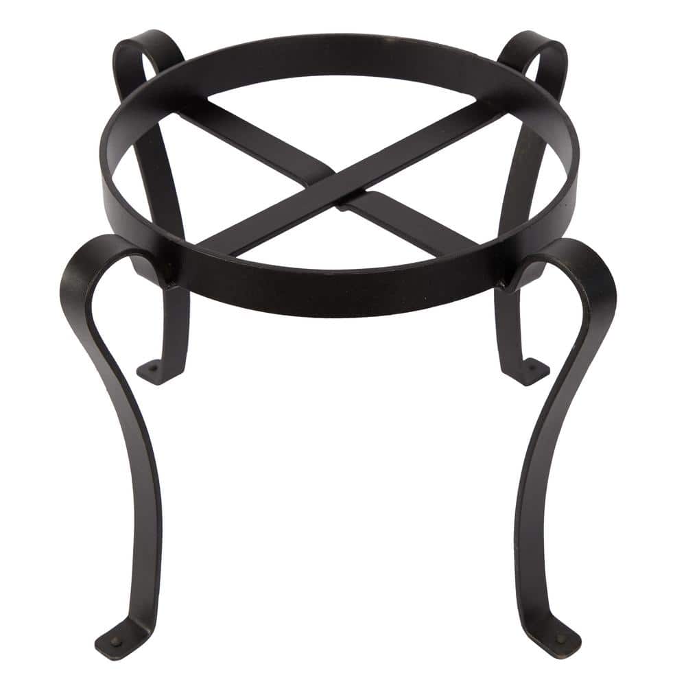 Black Wrought Iron 12-Inch Patio Flower Pot Stand