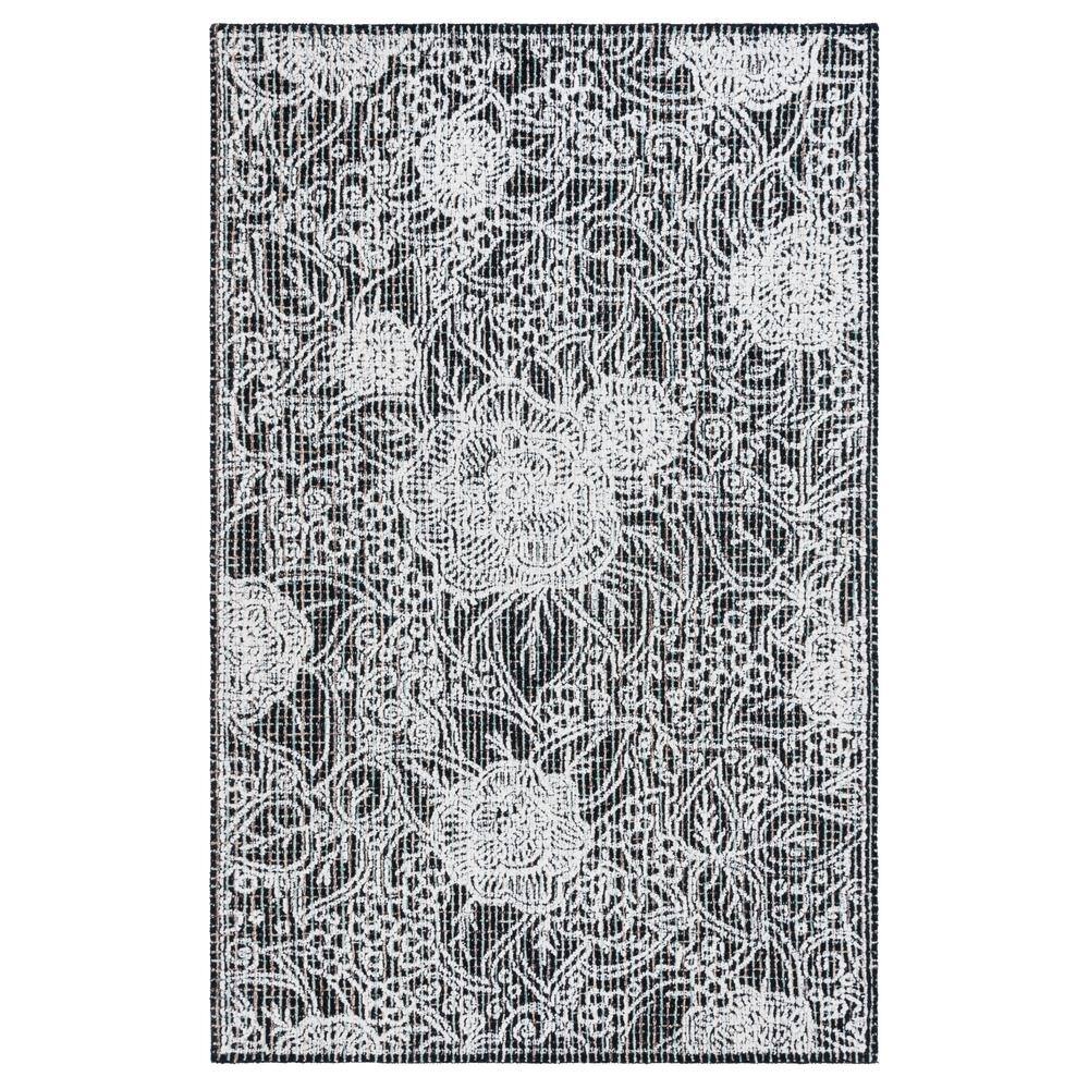 Handmade Black Wool 6' x 9' Tufted Area Rug