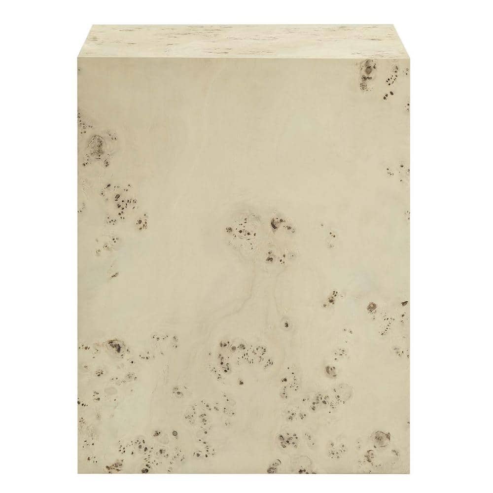 Bleached Burl Wood Square Accent Table with MDF Veneer