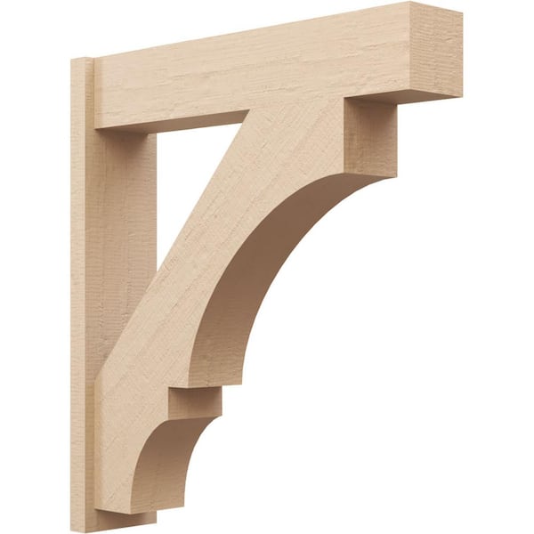 Ekena Millwork 8 in. x 40 in. x 36 in. Balboa Block Rough Cedar Woodgrain Timberthane Polyurethane Outlooker, Primed Tan