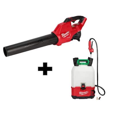 M18 18-Volt Lithium-Ion Cordless Switch Tank Backpack Pesticide Sprayer & FUEL 120 MPH 450 CFM Handheld Blower Combo Kit