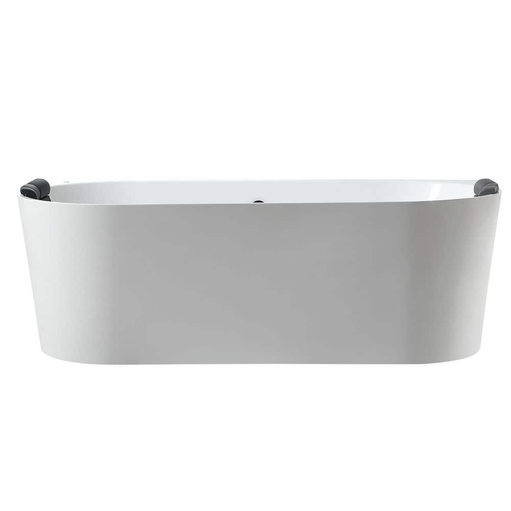 イワヒバ Empava 71 in. x 31.5 in. Center Drain Freestanding Whirlpool