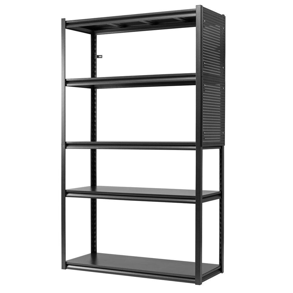 5-Tiers Metal Heavy Duty Garage Storage Shelving Unit in Black with 2 PCS Pegboards (47.2 in. W x 78 in. H x 18 in. D) price history on PriceWatchPro