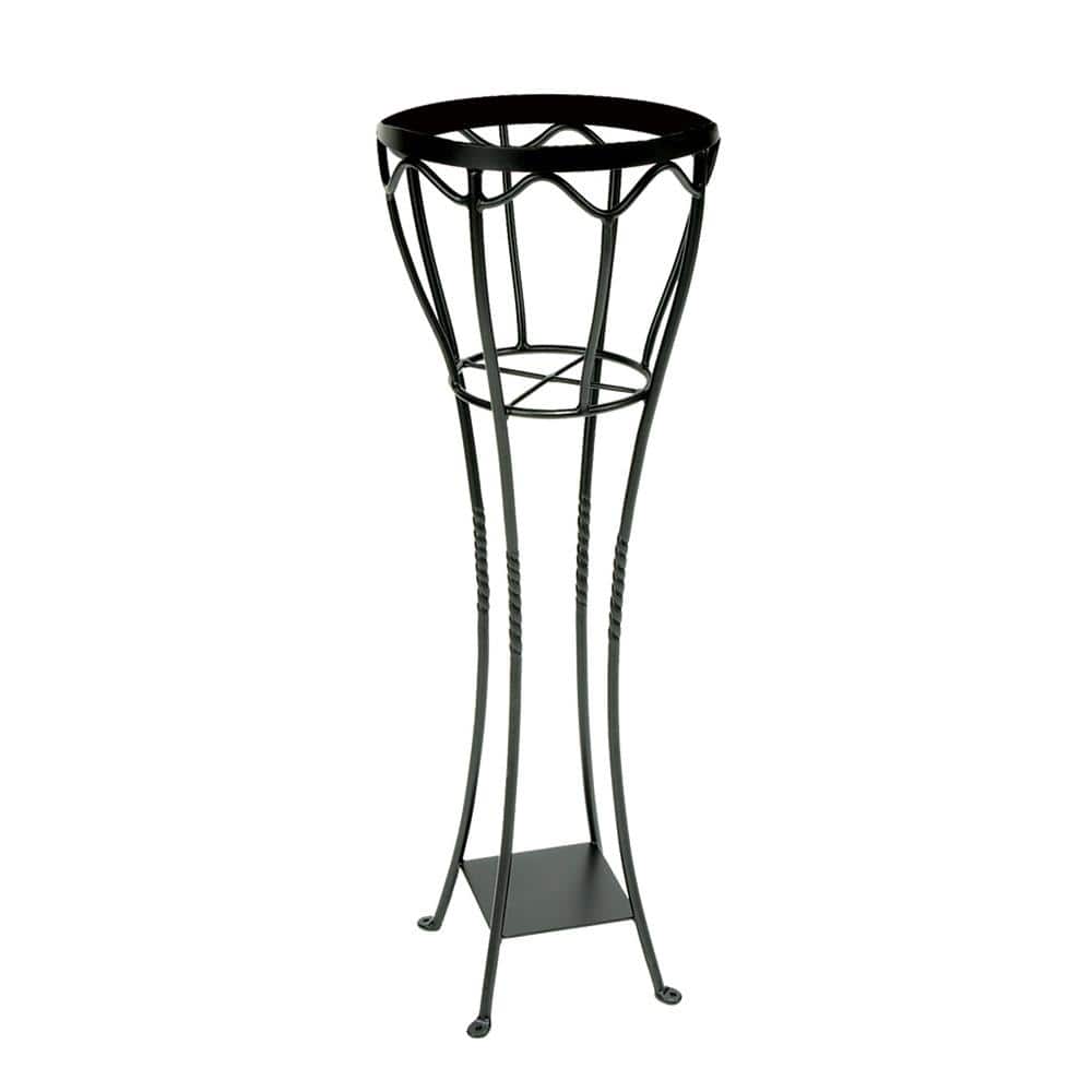 Graphite Wrought Iron Tall Verandah Plant Stand