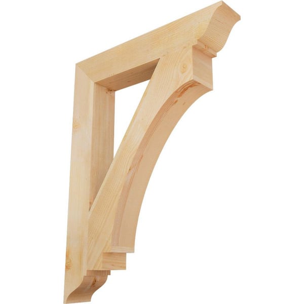Ekena Millwork 6 in. x 48 in. x 36 in. Douglas Fir Imperial Traditional Rough Sawn Bracket
