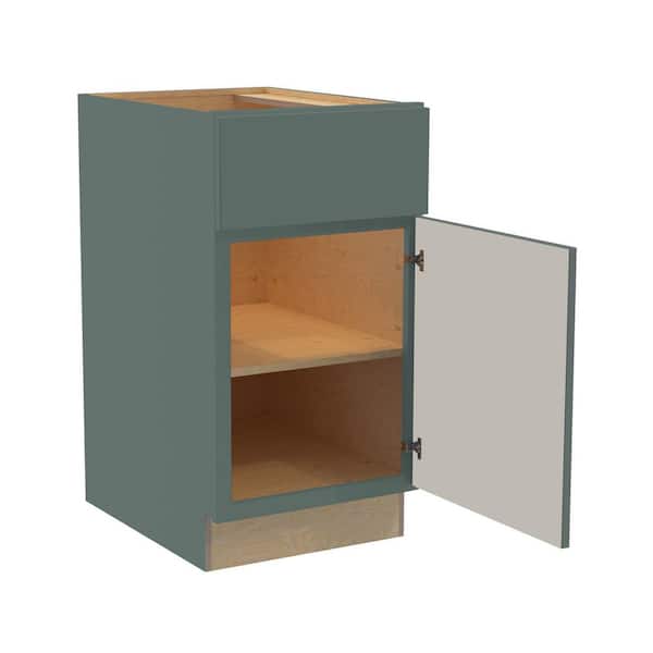 Hargrove 18 in. W x 24 in. D x 34.5 in. H Assembled Plywood Base Kitchen Cabinet in Verdant Green with Soft Close RH