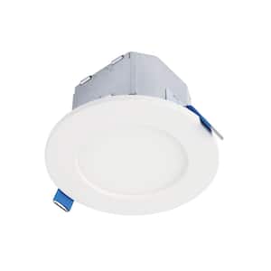 CJB 4 in. Canless Downlight 600-Lumens , 5CCT, Integrated Jbox in Matte White
