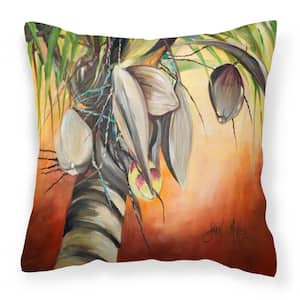 14 in. x 14 in. Multi-Color Lumbar Outdoor Throw Pillow Orange Coconut Tree Canvas