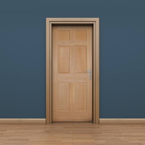 6 Panel Raised Clear Stain Grade Hemlock Solid Core Interior Wood Doors Door 