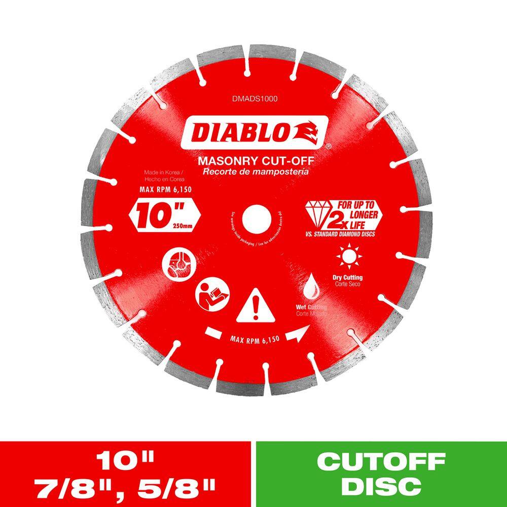 DIABLO 10 in. Diamond Segmented Cut-Off Discs for Masonry