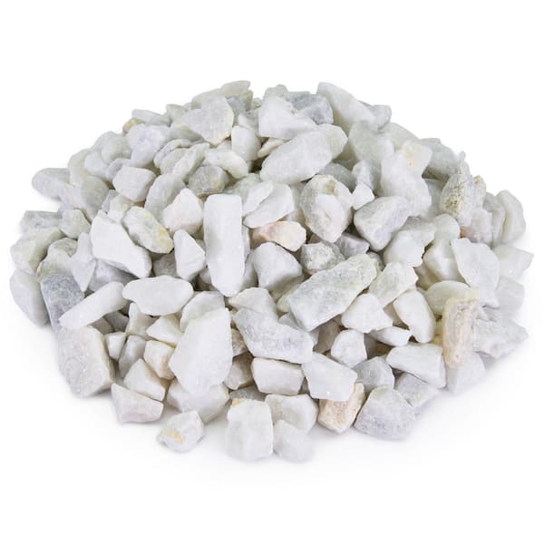 Yard Elements 0.25 cu. ft. 1.5 in. White Ice Crushed Landscape Rock for ...