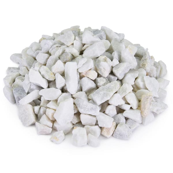 Yard Elements 25 Cu. Ft. of Medium 1.5 in. White Ice Bulk Landscape Rock and Pebble for Gardening, Landscaping and Walkways