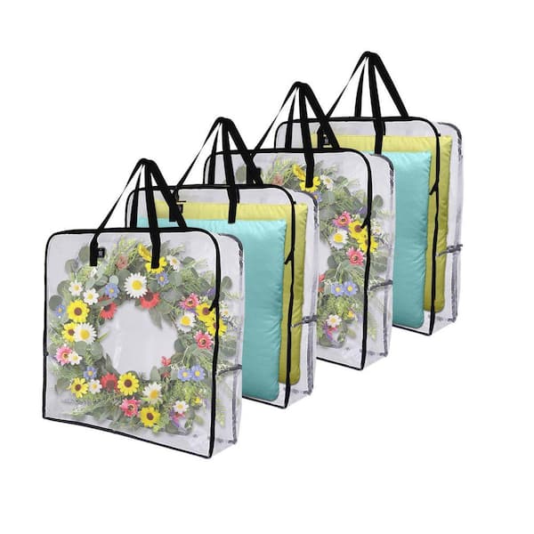 Clear Polypropylene Wreath Storage Bags, (4-pack)