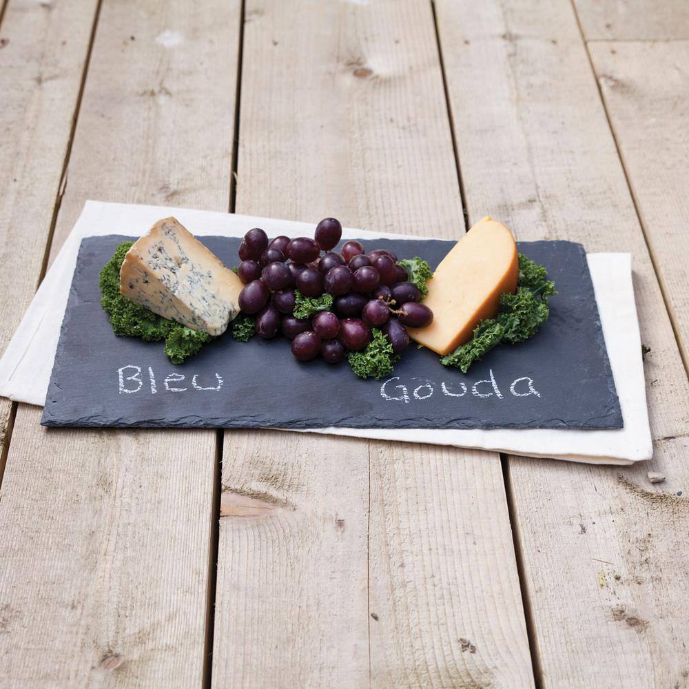 Twine Country Home Slate Cheese Board and Chalk Set Natural Slate with  Velvet Backing, Soapstone Chalk 3365 - The Home Depot