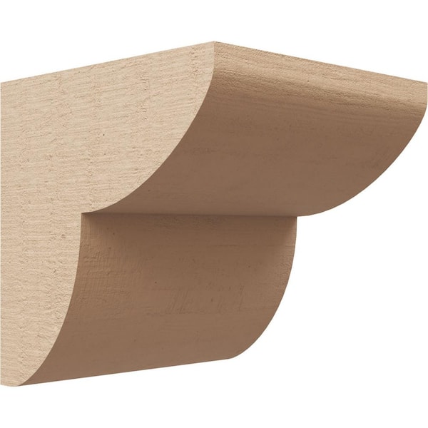 Ekena Millwork 5 in. x 5 in. x 5 in. Series 1 Wide Crestline Rough Cedar Woodgrain Timberthane Polyurethane Corbel, Primed Tan