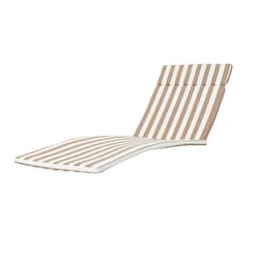 Miller Brown and White Stripes Outdoor Patio Chaise Lounge Cushion