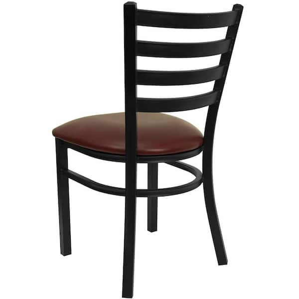 flash furniture hercules ladder back metal dining chair in black