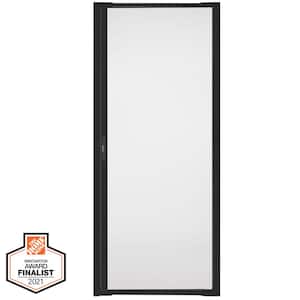 36 in. W x 80 in. H LuminAire Black Universal Aluminum Retractable Screen Door
