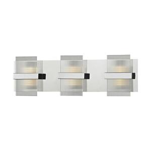 Desiree 24-Watt Polished Chrome with Clear Lined Glass Integrated LED Bath Light