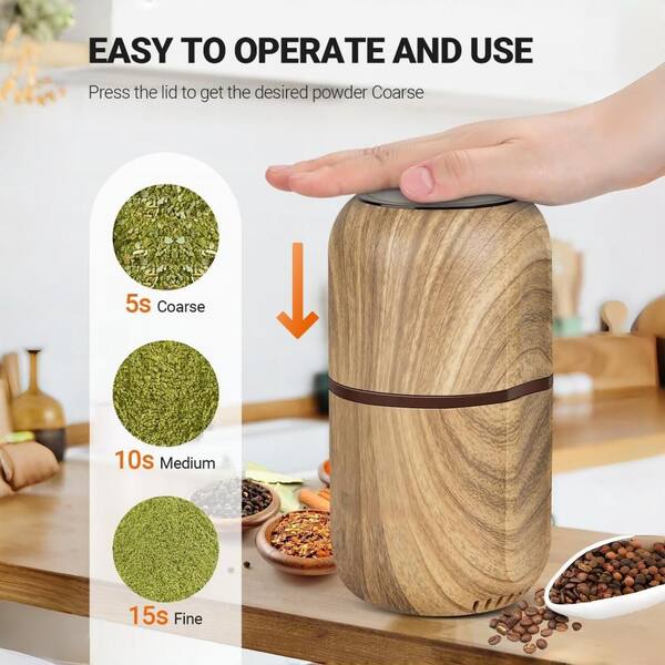 fine tobacco grinder Numhew Electric Herb Grinder with Large Capacity and High Rotating Speed for Spices and Herbs, Wood