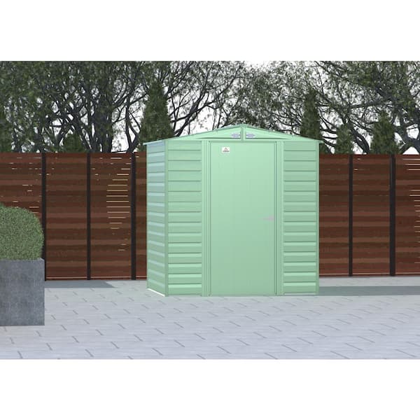 Arrow 6 ft. x 5 ft. Green Metal Storage Shed With Gable Style Roof 27 Sq. Ft.