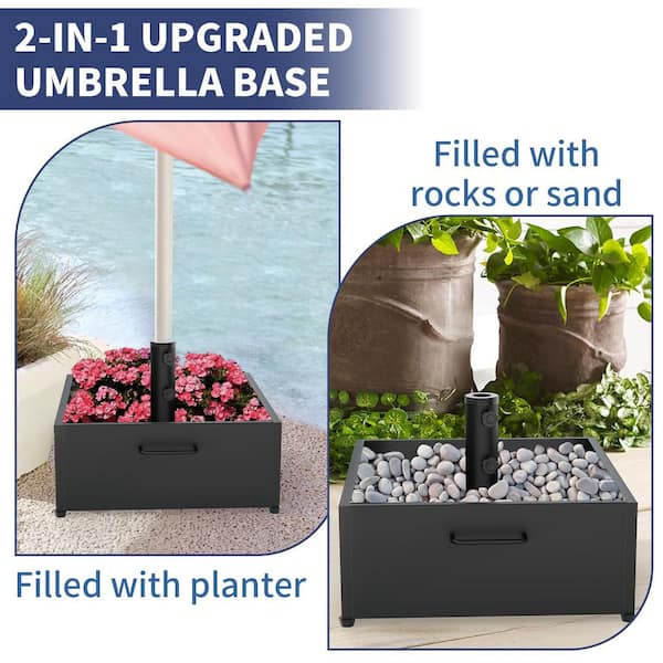 13ft patio umbrella Patio Umbrella Wooden 13ft 8-Rib with Weighted Base