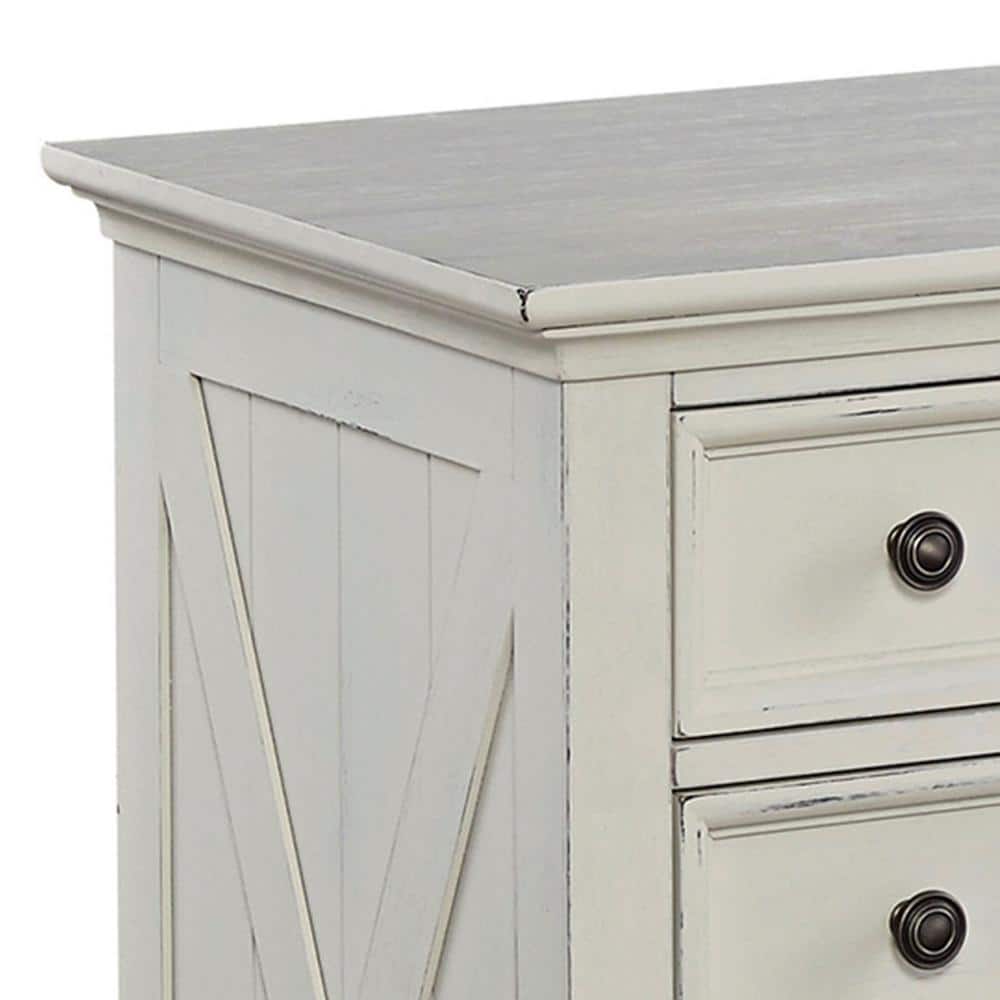 Seaside Lodge White Double Dresser with Felt Lined Drawers